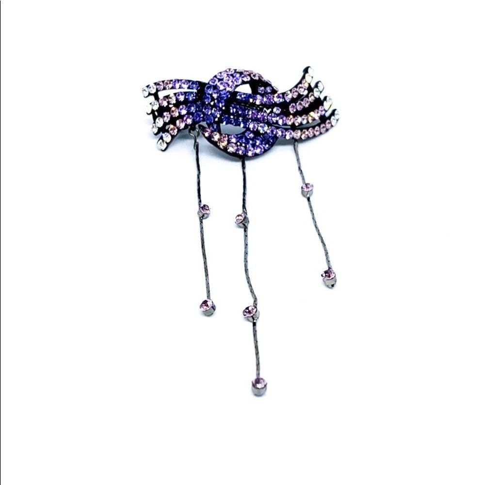 Lavender Rhinestone Hair Clip - Picture 2 of 7